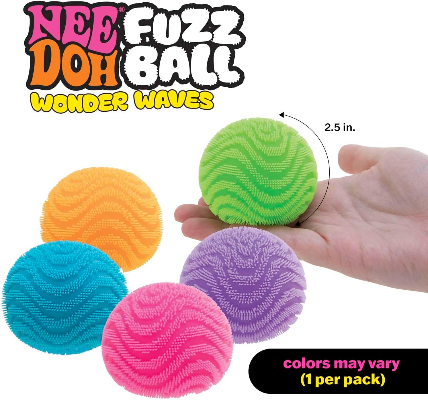 NeeDoh Fuzz Ball Wonder Waves — Fuzz Ball sensory fidget toy, NeeDoh stress ball — photo 5 of 11